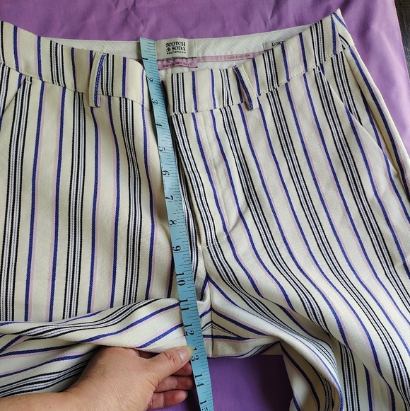Scotch & Soda women's Lowry slim-leg mid-rise striped white dress pants sz 27. - Picture 9 of 17
